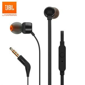 Moti אוזניות ורמקלים JBL T110 3.5mm Wired Earphones Stereo Music Deep Bass Earbuds Headset Sports Earphone In-line Control Hands-free with Microphone
