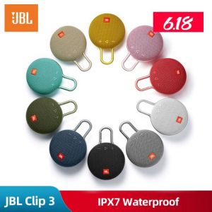 Moti אוזניות ורמקלים Original JBL Clip 3 Speaker Wireless Portable Bluetooth Streaming IPX7 Waterproof 1000mAh Rechargeable Mini Portable Loudspeaker