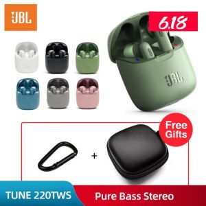 Moti אוזניות ורמקלים JBL Tune 220TWS Bluetooth V5.0 Earphones Wireless Earbuds In Ear with Stereo Microphone and Charging Box T220 TWS Handfree Calls