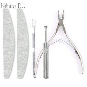 Moti מוצרי יופי Nail Art Exfoliating Tools Set Nail File Cuticle Nipper Tool Spoon Pusher Remover Cutter Clipper Trimmer Scissors Manicure Tool