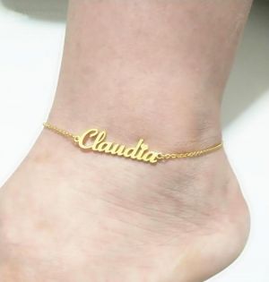 Personalized Custom Name Women Anklet Bracelet Foot Jewelry Handmade Any Letter Alphabet Chain Anklets Birthday Gifts Girls Boys