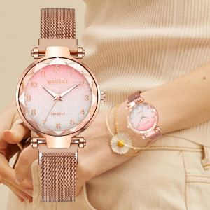 Hot Sale Women Magnet Buckle Gradient Color Watches Luxury Ladies Fashion Female Wristwatches For Gift Clock
