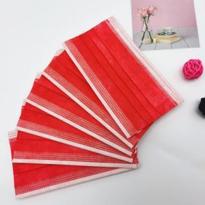 10/20/50/100/200/500pcs/Bag 3 Layer Non-woven  Face Mask Disposable Mouth Mask  Safety Mask Earloop mouth Mask red colors Masks