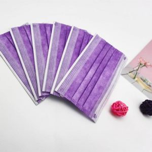 Moti מוצרים רלונטים לתקופה 10/50/100/200/500pcs/Bag purple colour 3 Layer Non-woven  Face Mask Disposable Mouth Mask  Earloop mouth Masks