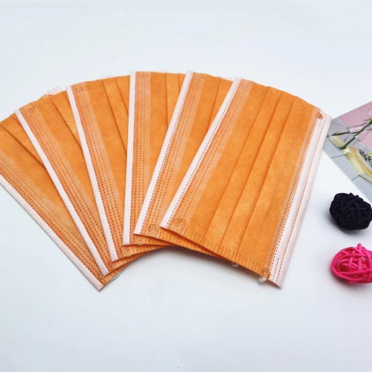 Moti מוצרים רלונטים לתקופה 10/20/50/100/200 pcs/Bag 3 Layer orange colors Non-woven  Face Mask Disposable Mouth Mask Earloop mouth Mask  Masks